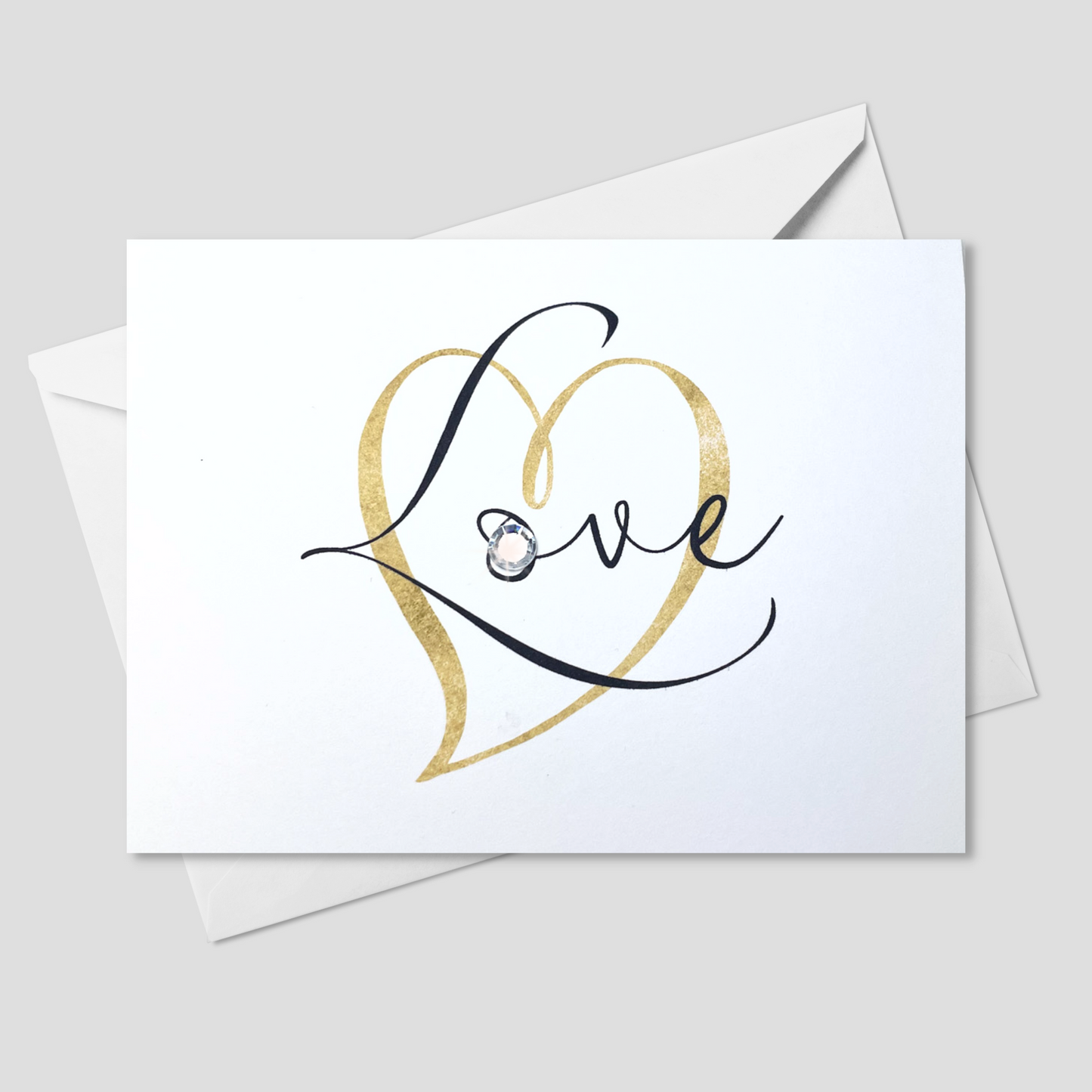 Script Love With Gold Heart