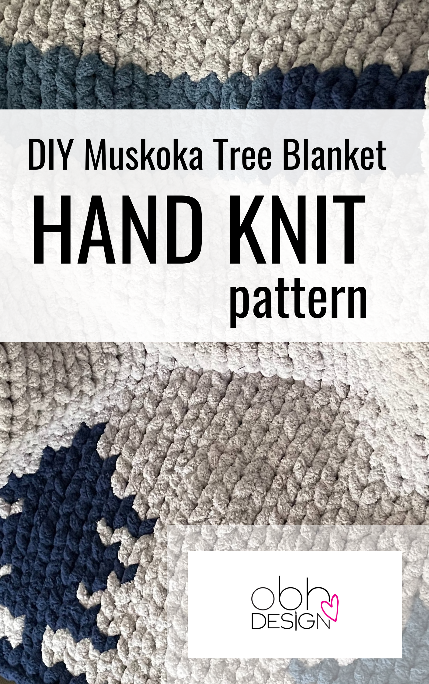 HANDKNIT PATTERN ~ Muskoka Tree Blanket ~ Chunky Chenille ~ Off By Heart Design ~ DIY