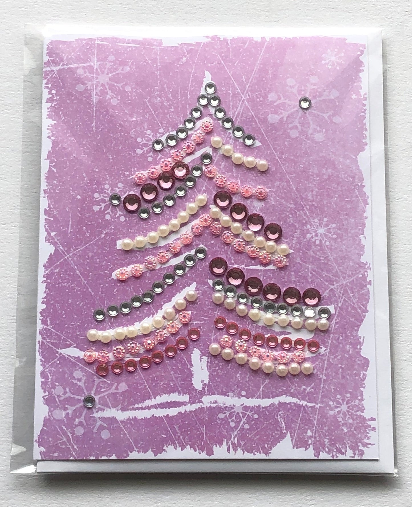 Christmas Tree Greeting Card Pink