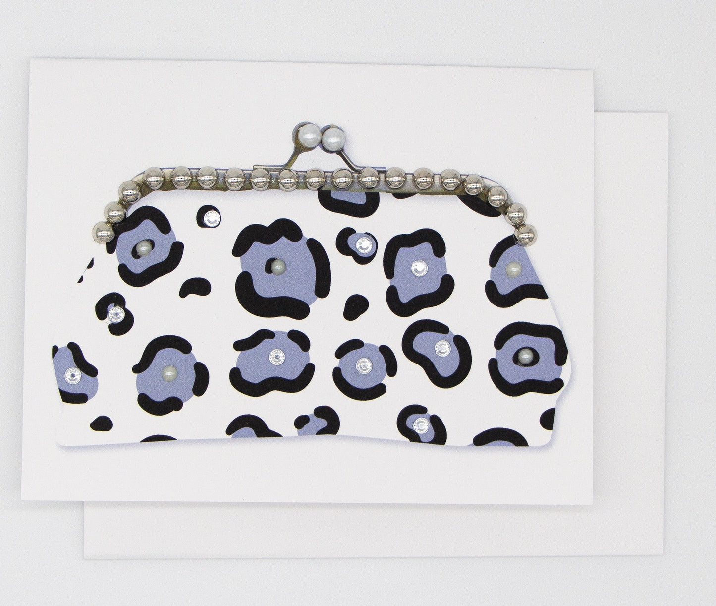 Blue Leopard Purse Greeting Card
