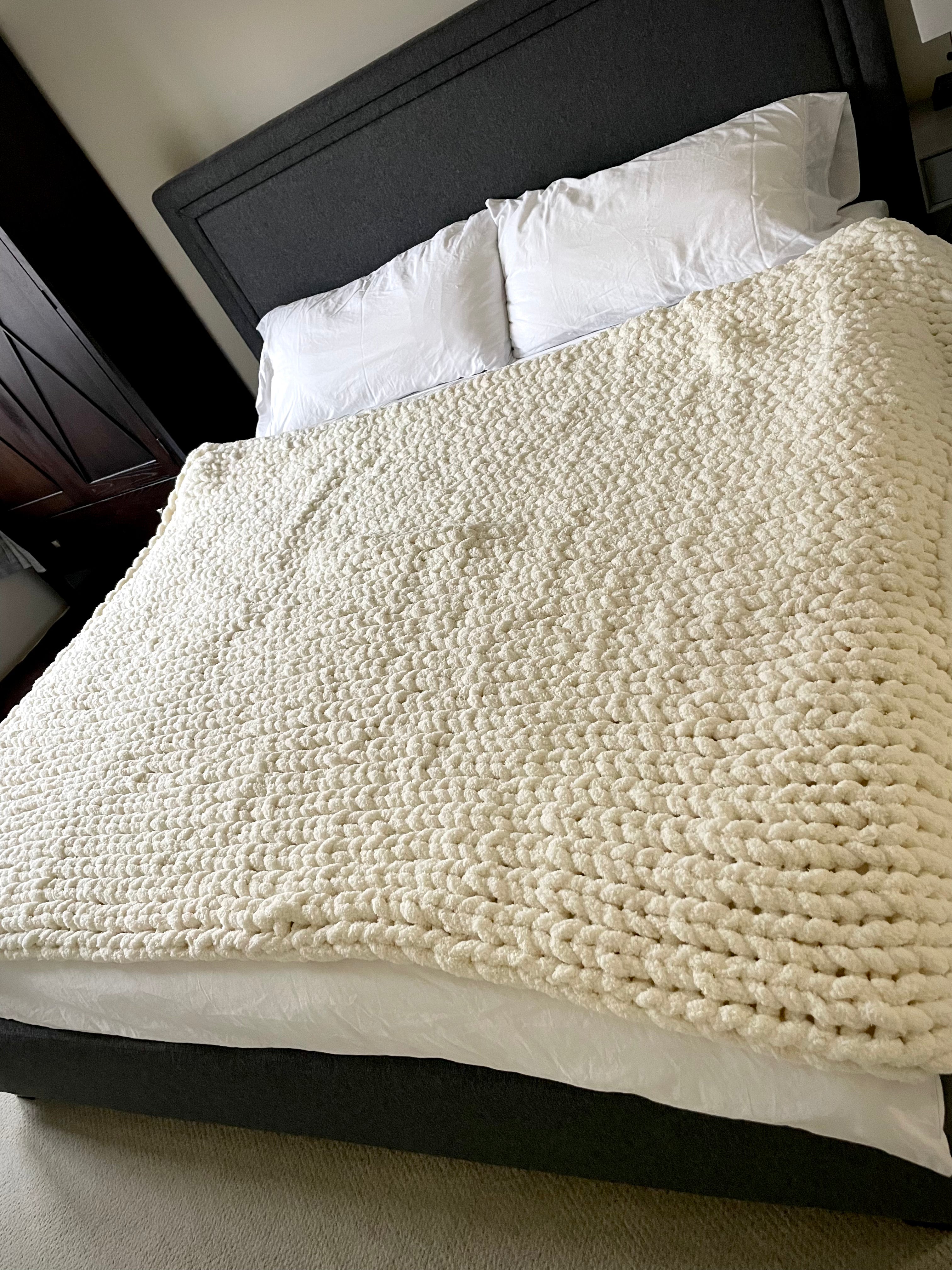 King Size Chunky Knit Blanket Off By Heart Design