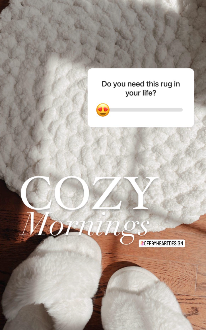 HANDCROCHET PATTERN ~ Circle Rug ~ Chunky Chenille ~ Off By Heart Design ~ DIY