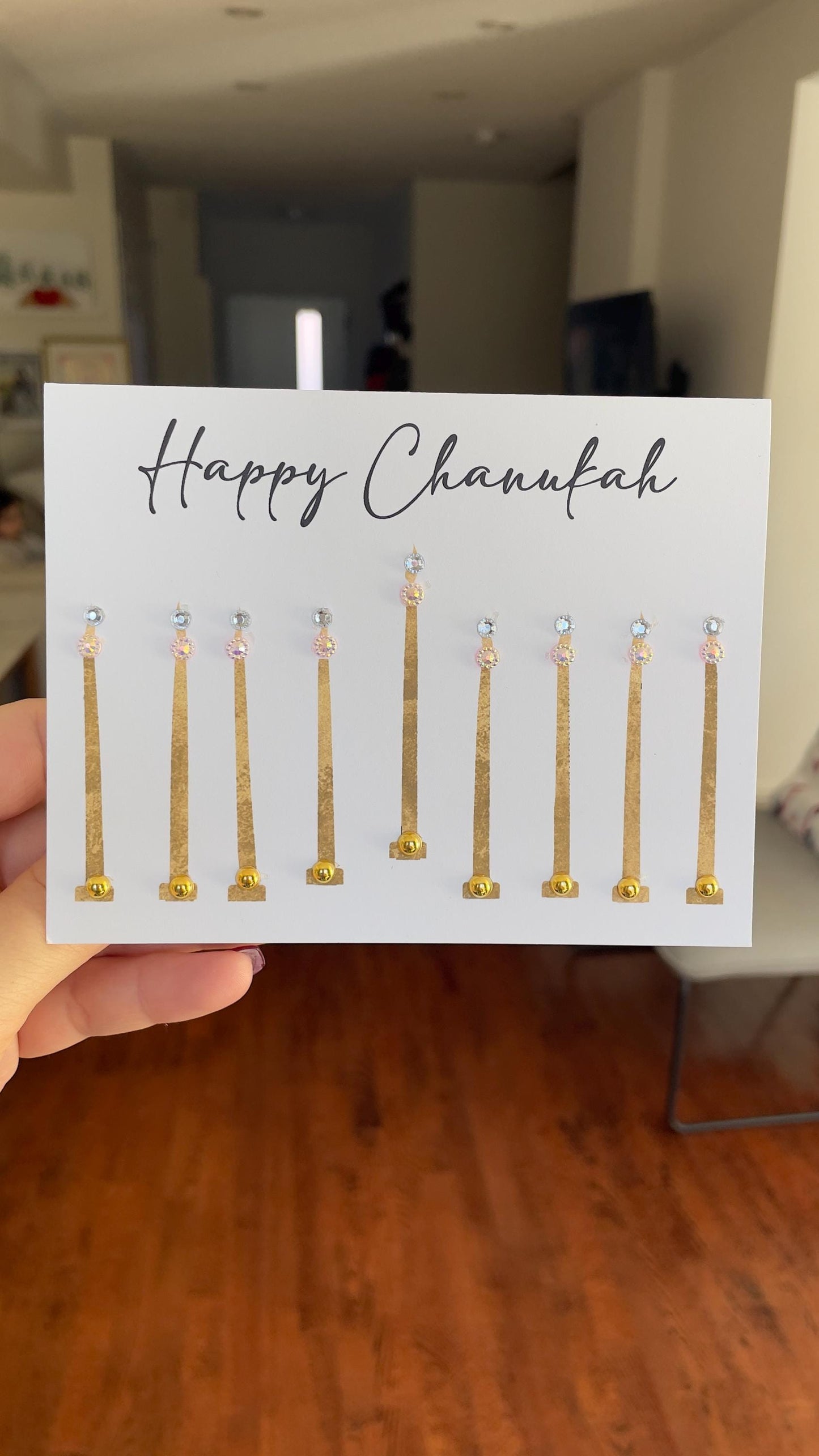Handmade Hanukkah Card | Minimalist Menorah Design | Chanukah Greeting Card