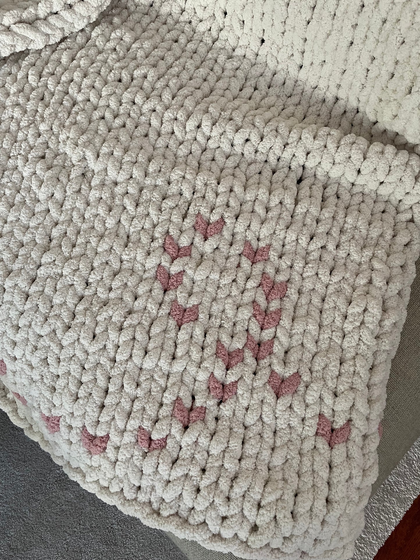 Healing Hand, Chunky Knit Breast Cancer Ribbon
