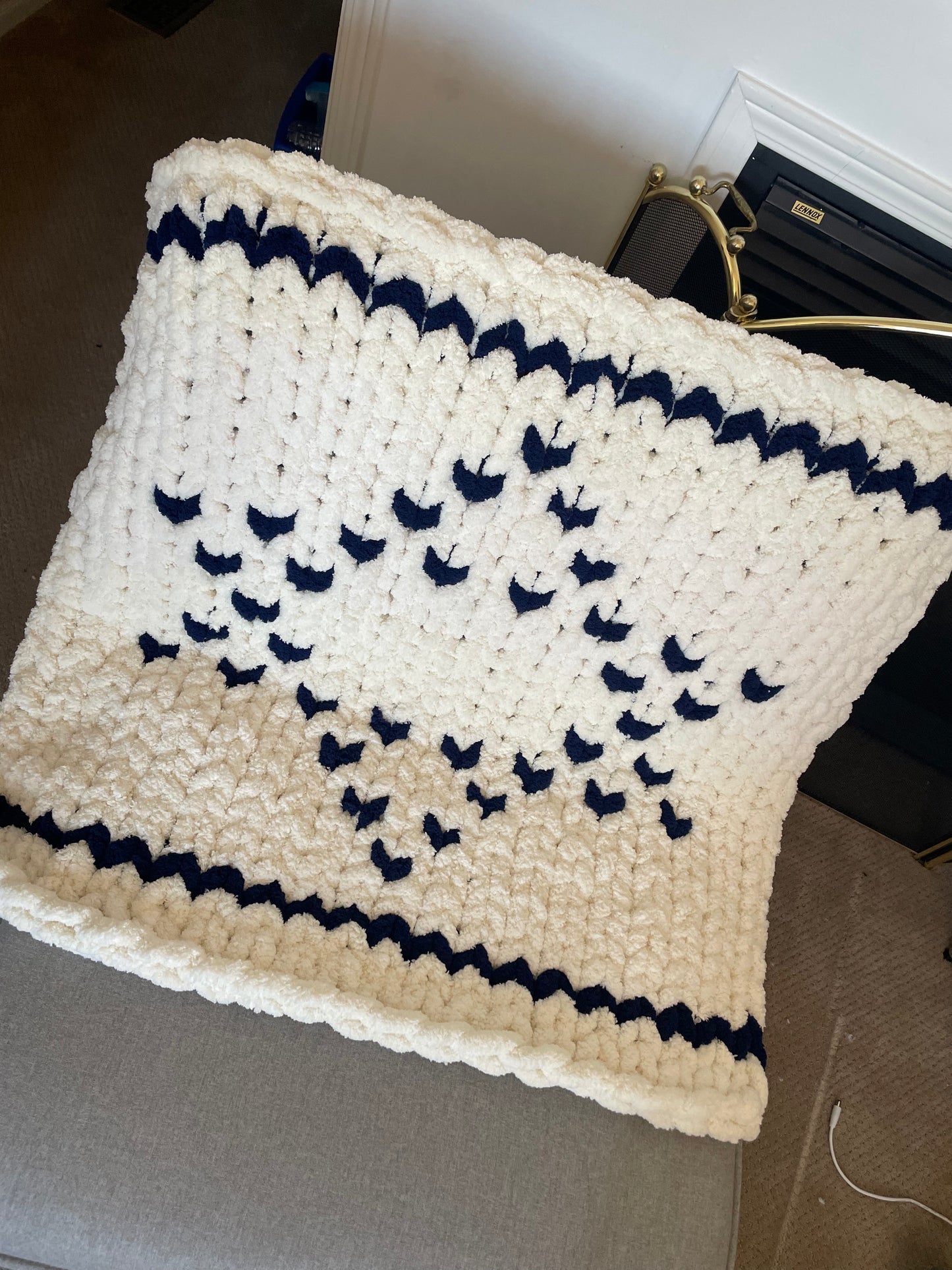 Healing Hand, Chunky Knit Baby Blankets - Israeli Flag 🇮🇱 Magen David
