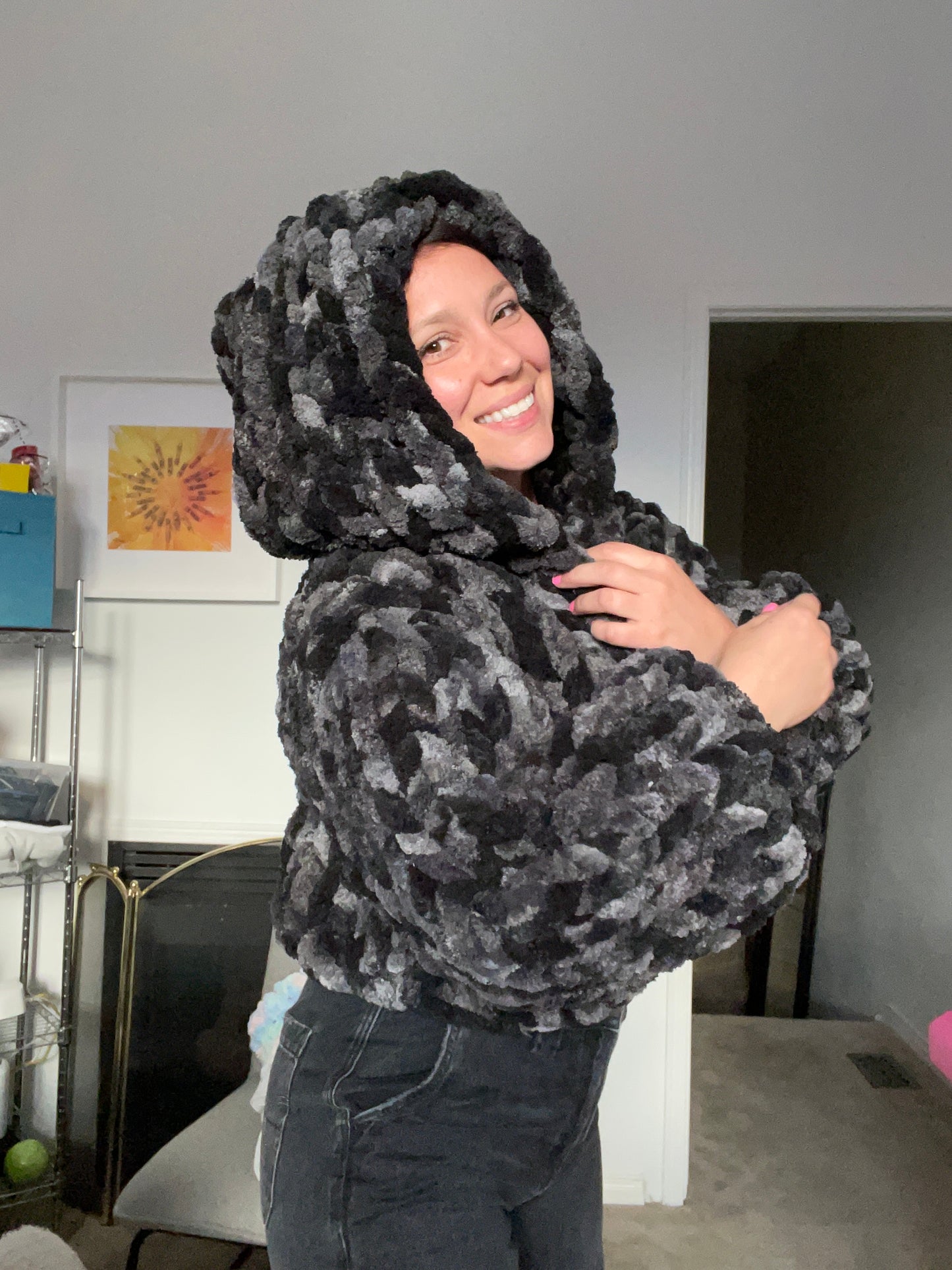 Chunky Knit Hoodie Jacket