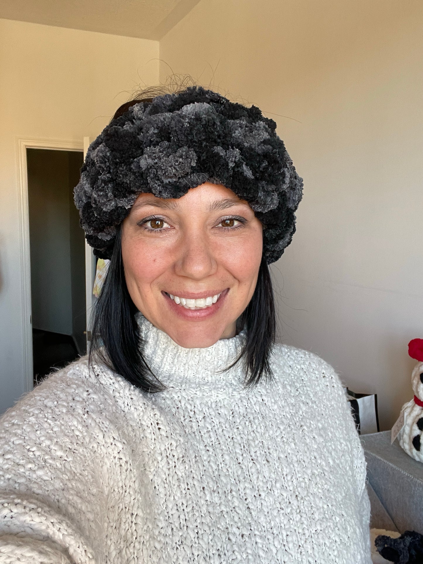 Happy Head Ear Warming Headband in Charcoal