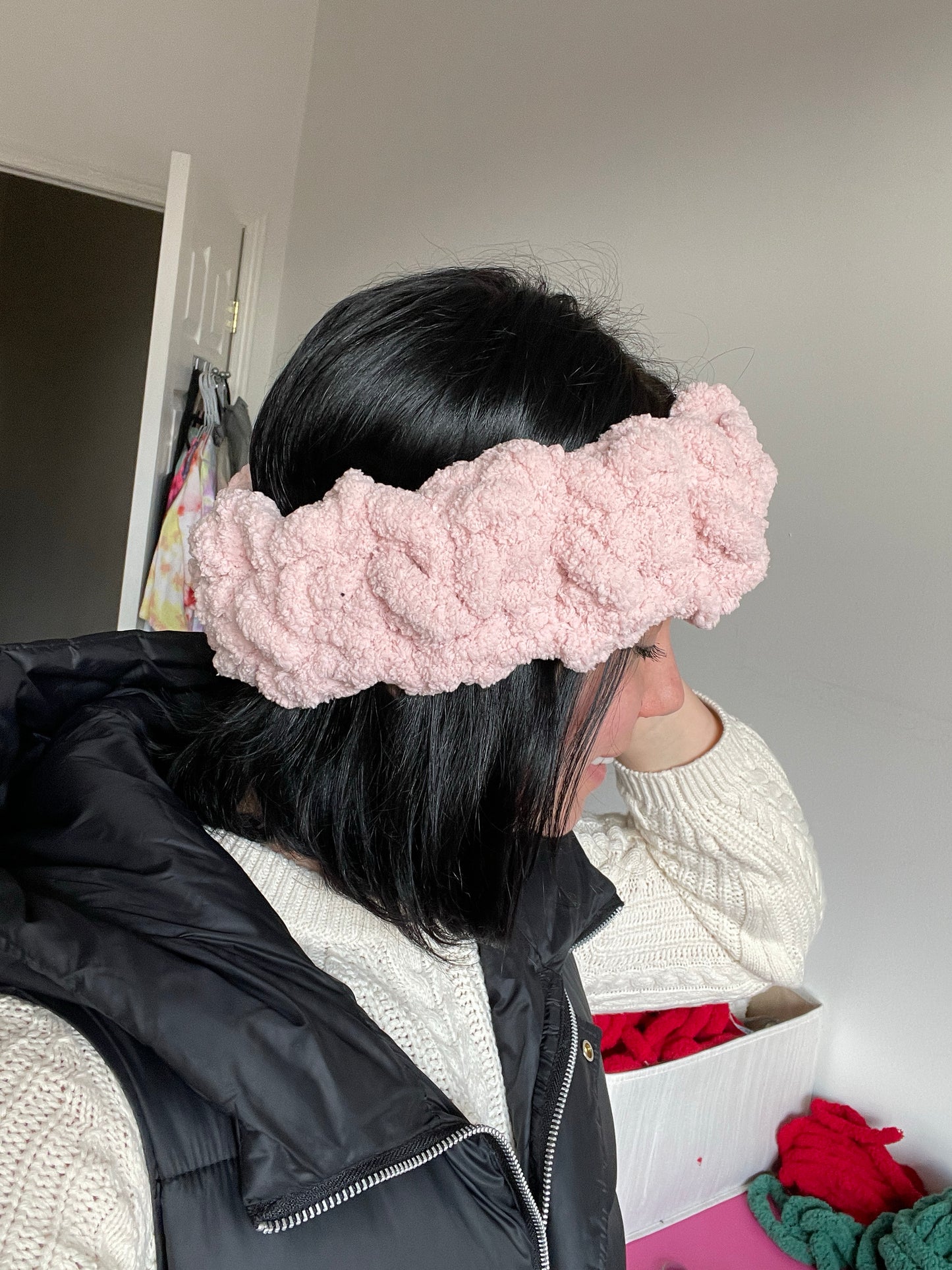 Happy Head Ear Warming Headband in Soft Pink
