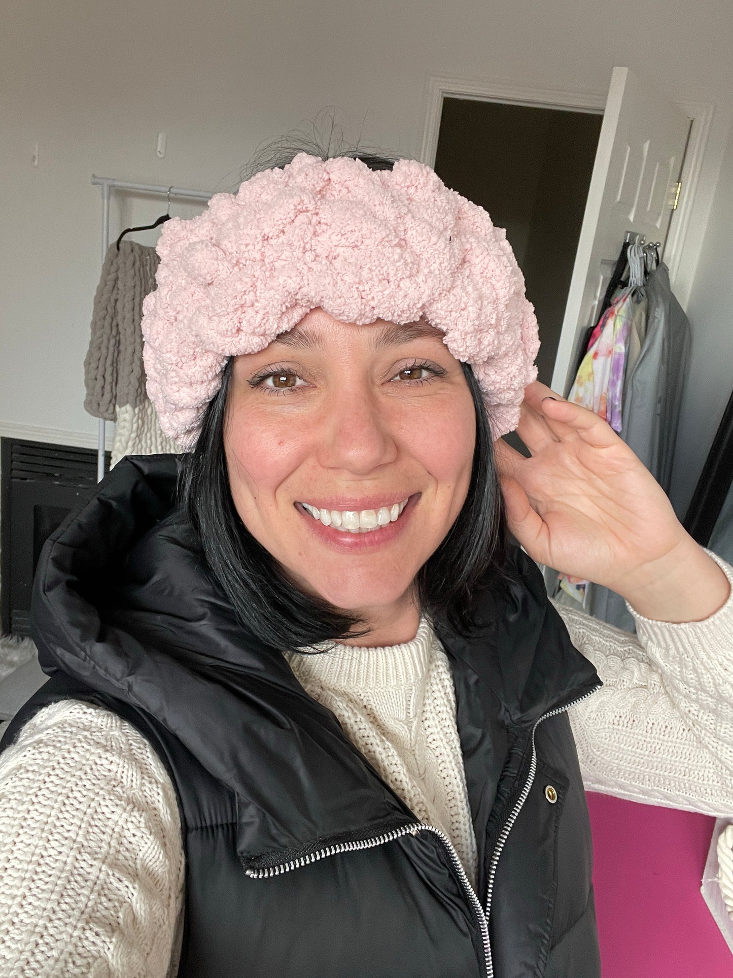 Happy Head Ear Warming Headband in Soft Pink