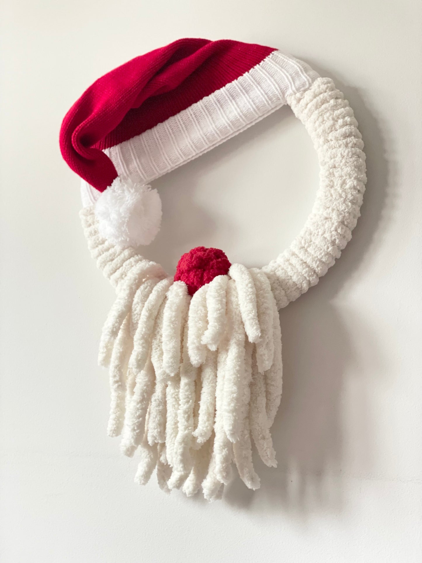 Santa Yarn Wreath 14”