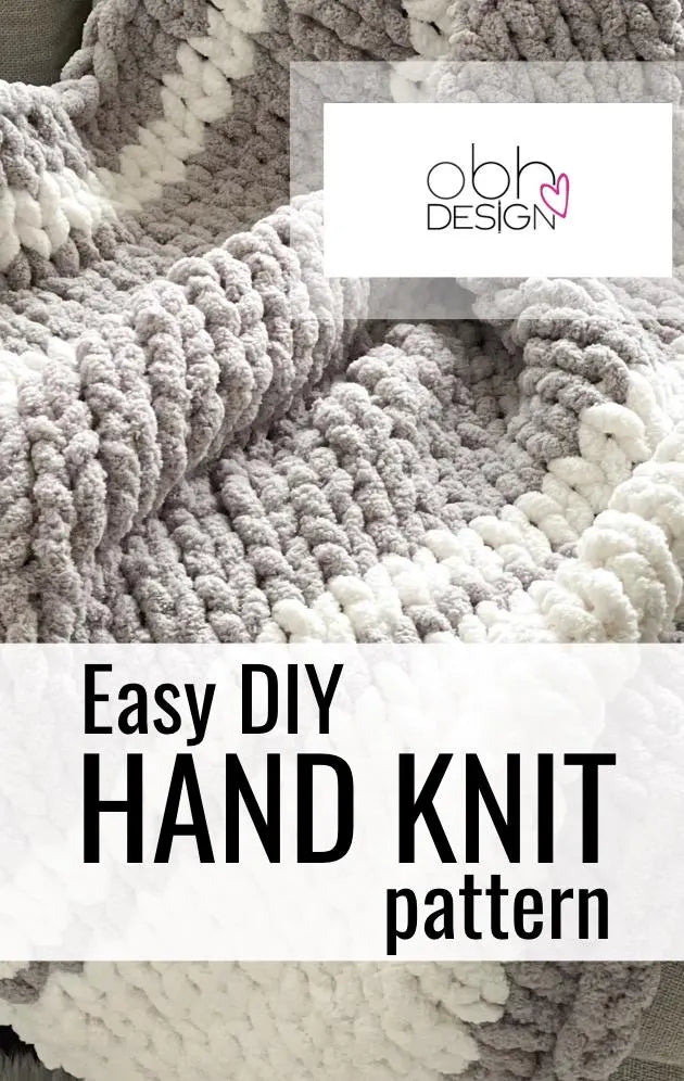 Chunky Knit Blanket Pattern DIY Chenille Knitting PDF – Off By