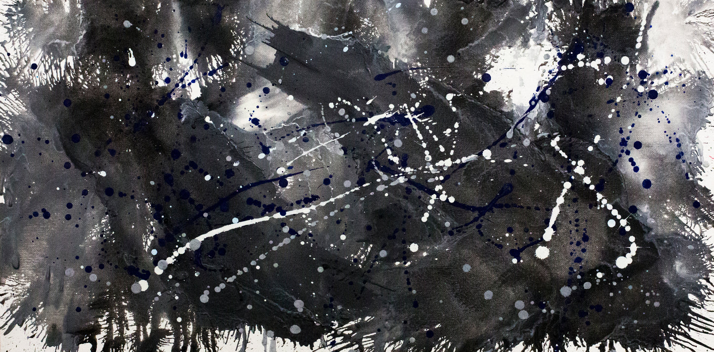 Black Marble Splatter Paint Crayon Melt Face Mask