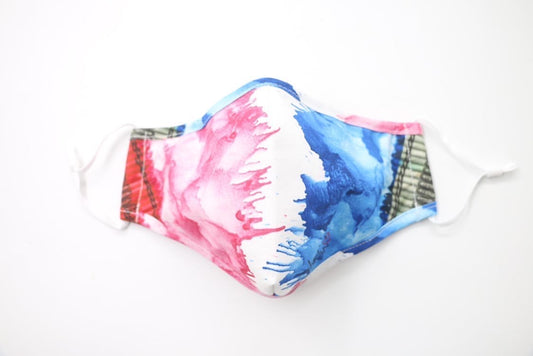 Blue & Pink Crayon Melt Face Mask