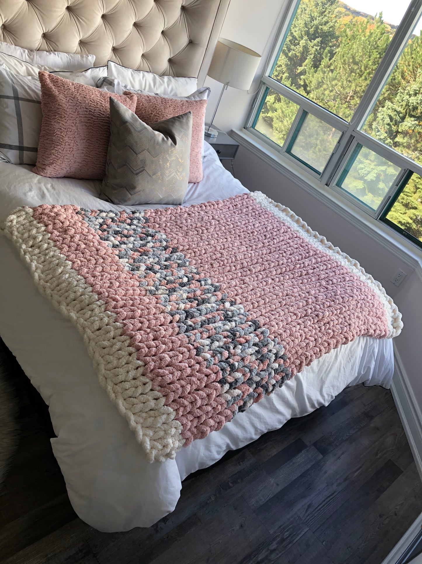 Healing Hand, Chunky Knit Baby I'm In Love with Pink Blanket