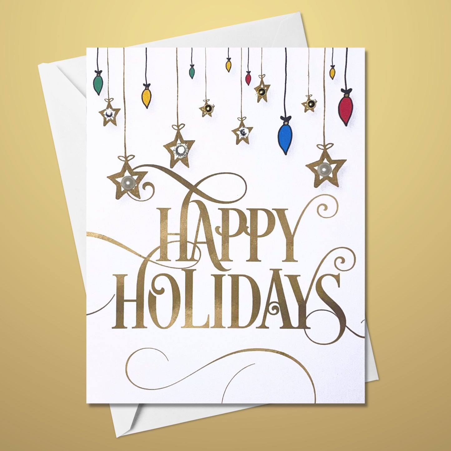 Happy Holidays - Christmas Holiday Greeting Card - Blank Inside