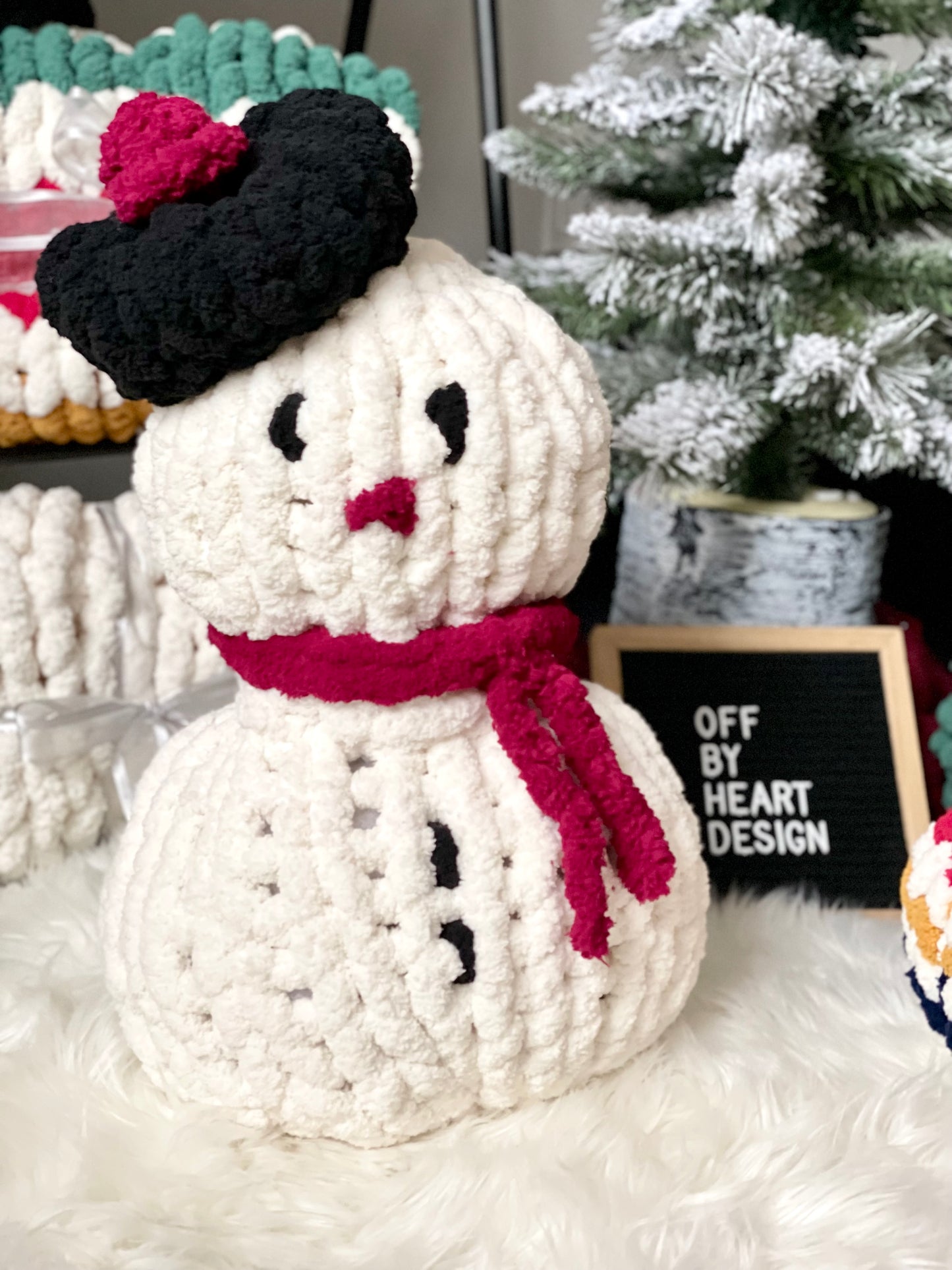Hand Knit Snowman