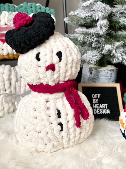 Hand Knit Snowman