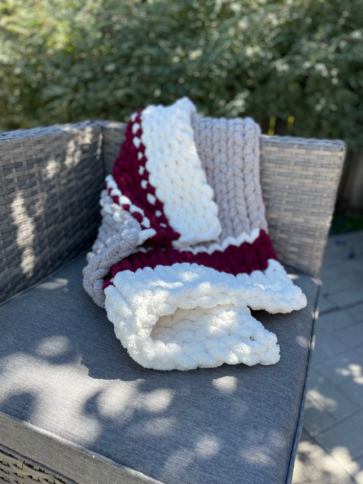 Healing Hand, Chunky Knit Baby Blankets - Sock Monkey