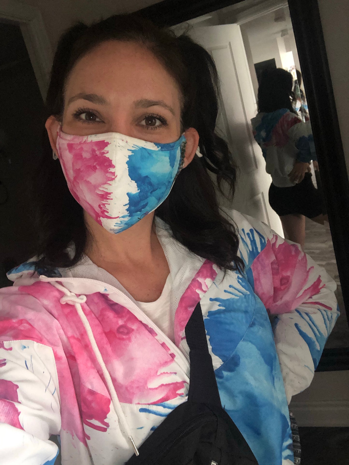 Blue & Pink Crayon Melt Face Mask