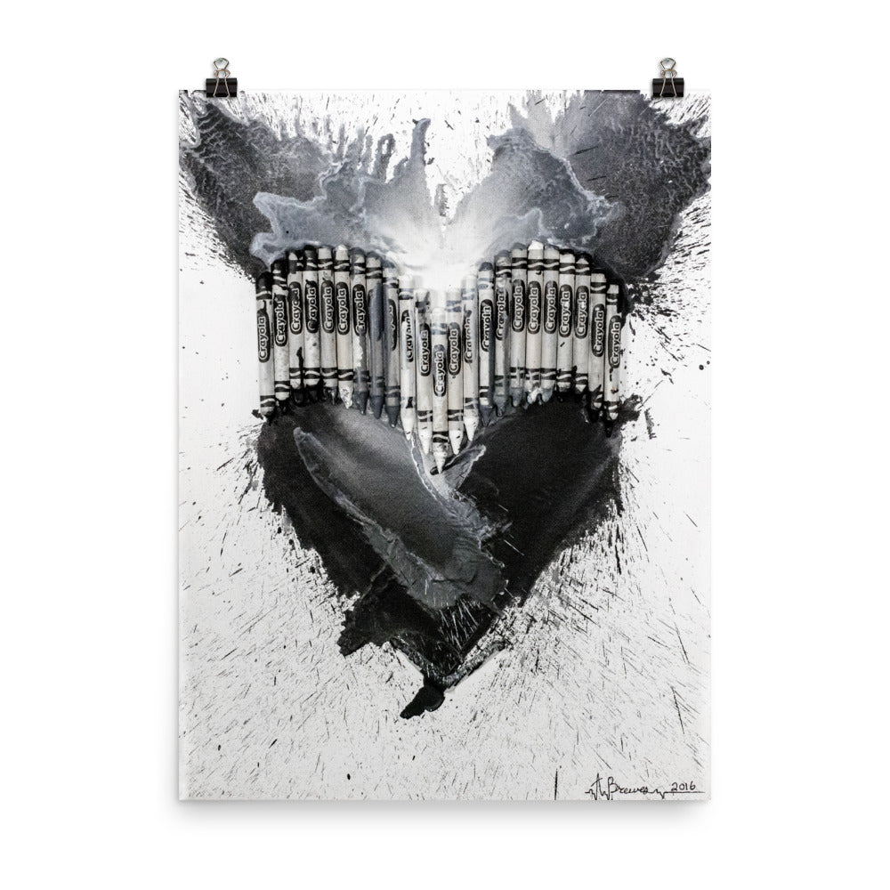Full Moon Monochromatic Heart