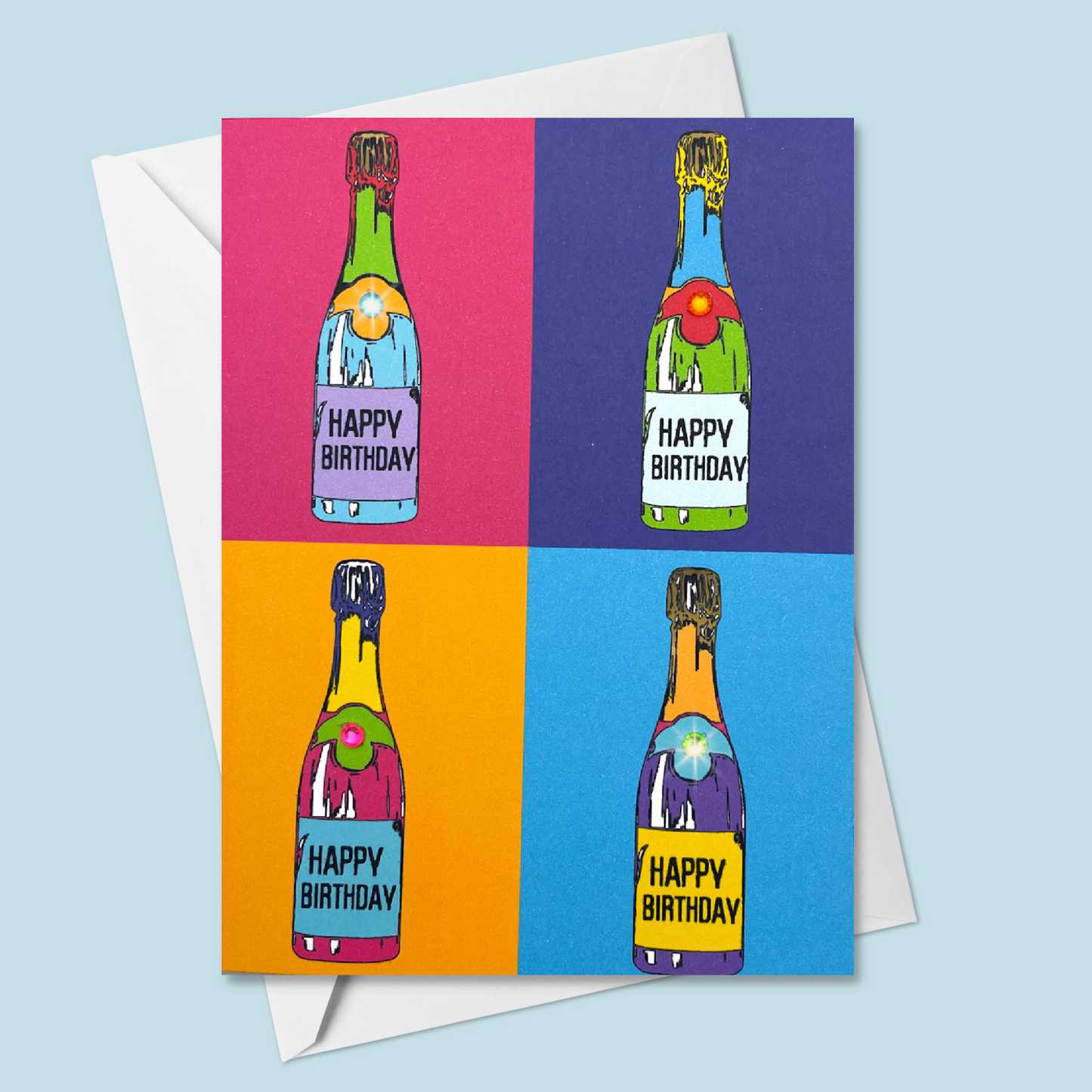 Pop Art Wine Happy Birthday