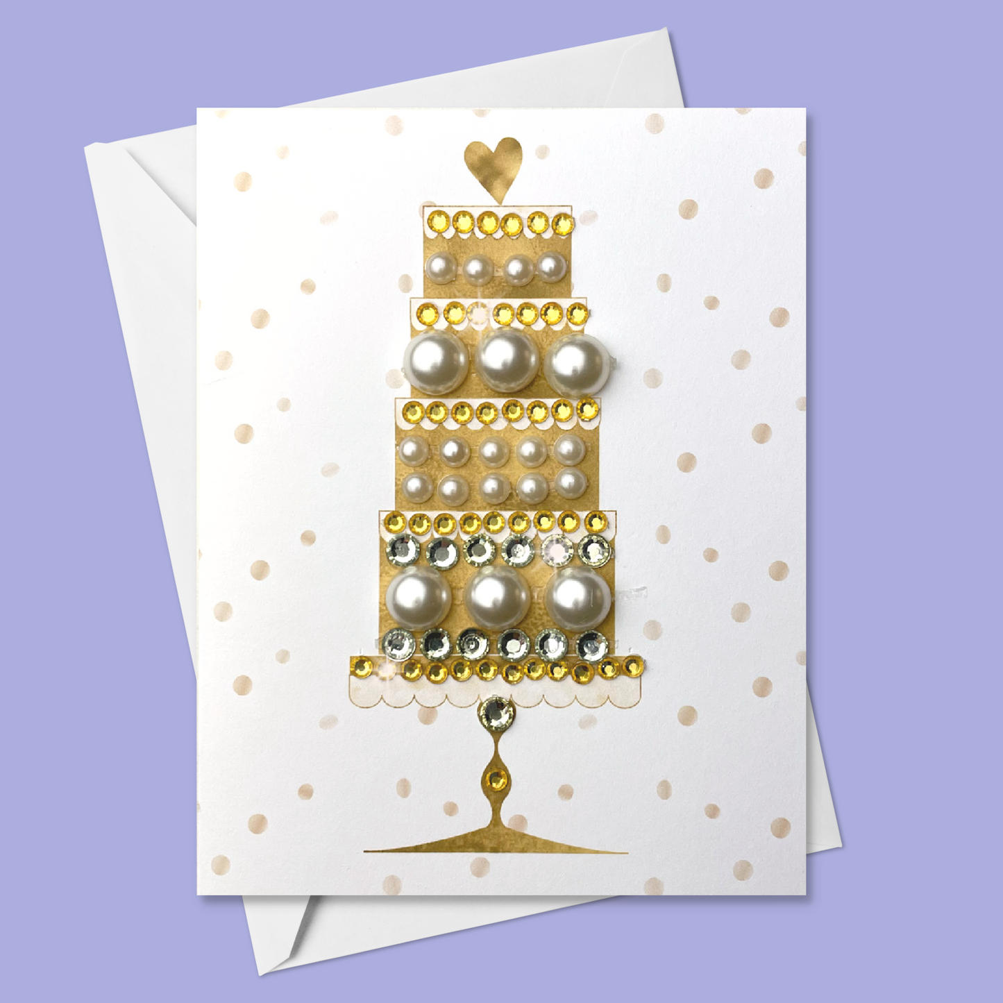 Gold Wedding Cake Greeting Card