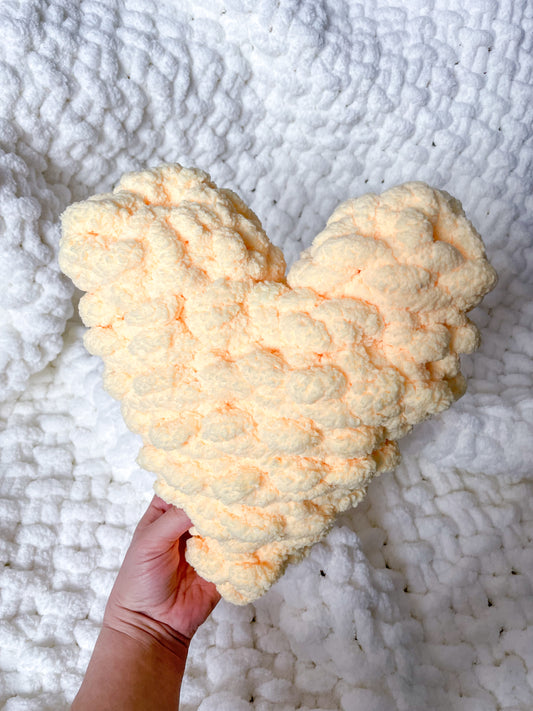 Heart Pillow in Butter Yellow