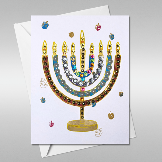 Colourful Menorah Greeting Card