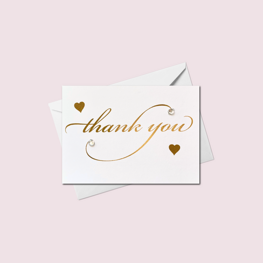 Mini "Thank You" Greeting Card – Elegant Script Gold