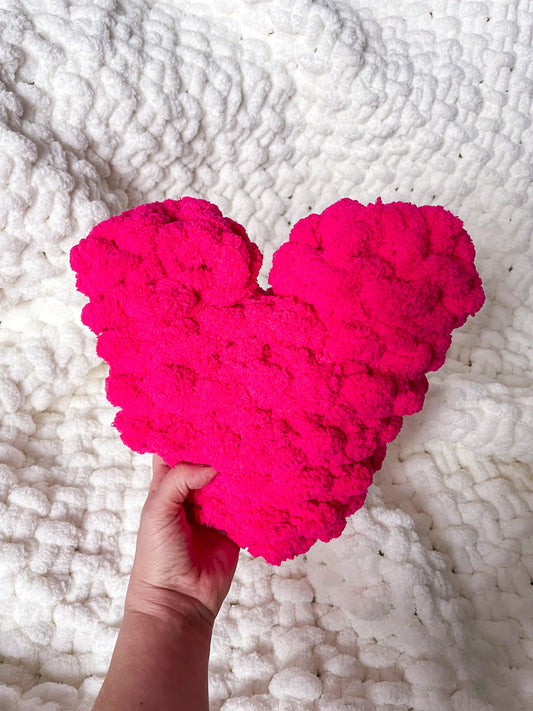 Heart Pillow in Hot Pink