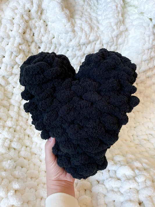 Heart Pillow in Black