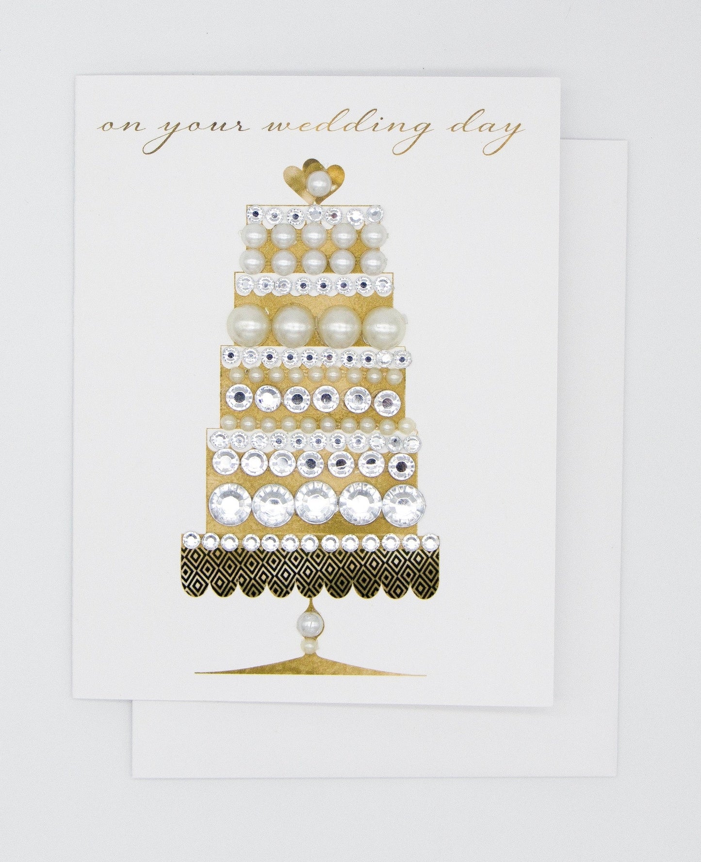 On Your Wedding Day Gold Cake Greeting Card