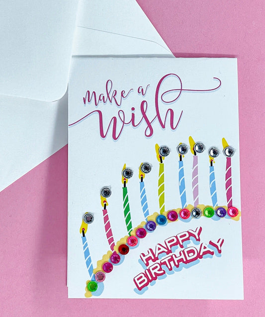 Make A Wish Happy Birthday Greeting Card Mini Size