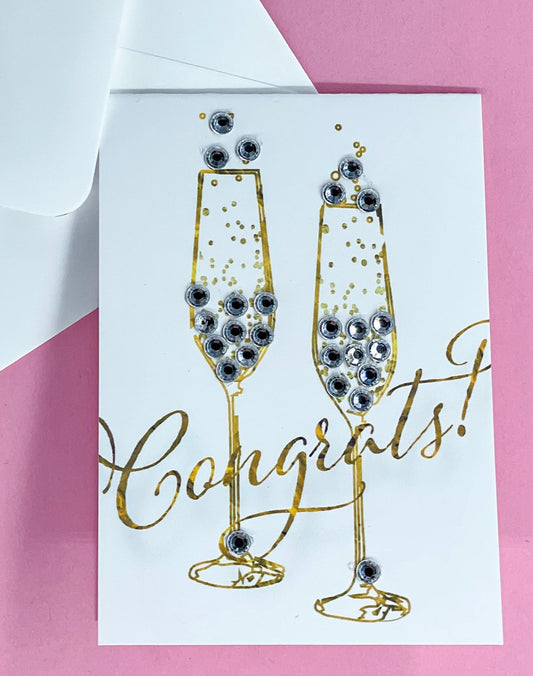 Congrats! Champagne Flutes - mini size