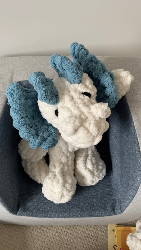 Dilophosaurus Dino Snuggler | Plush Dinosaur Toy | Chenille Yarn Dino