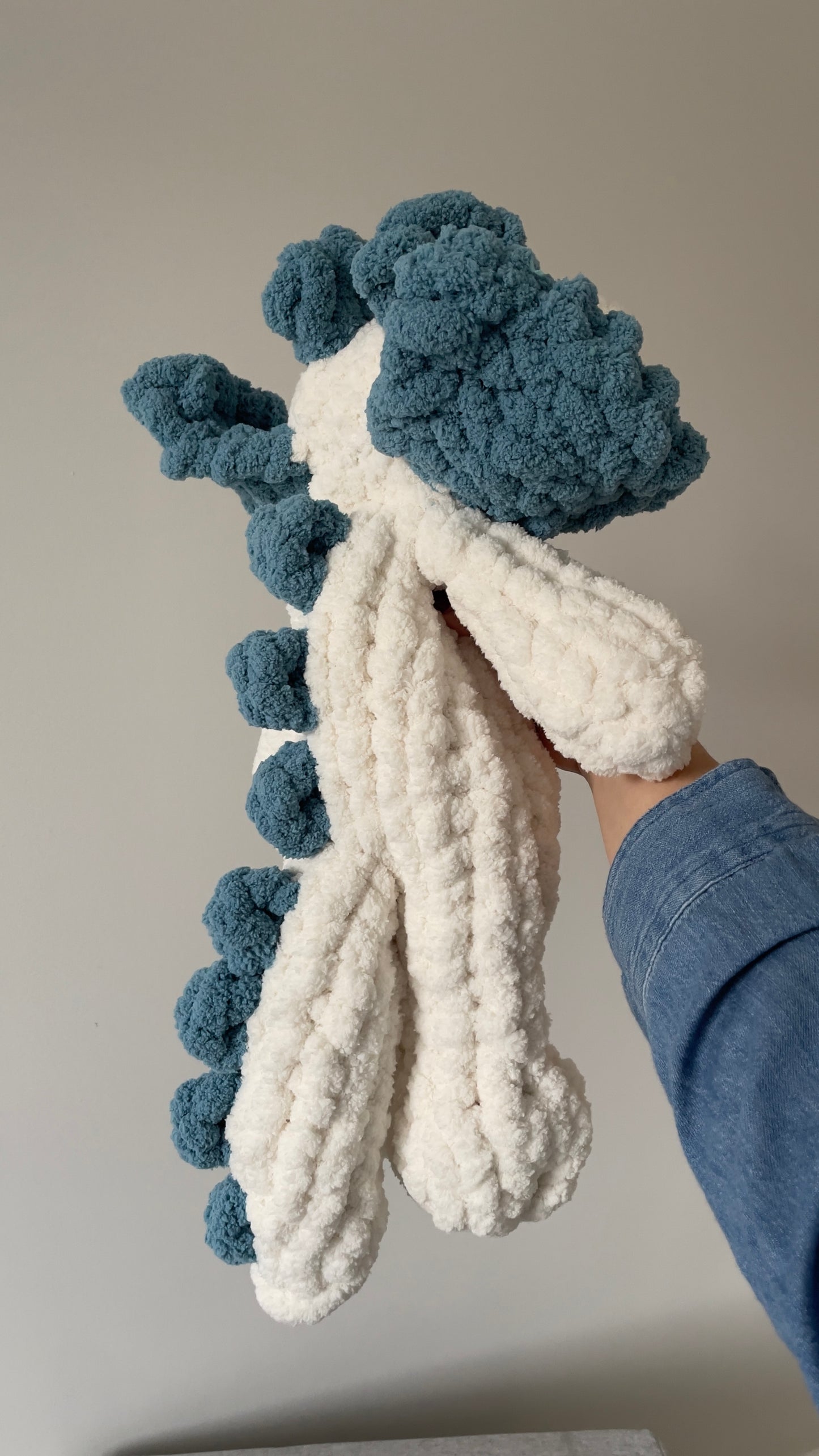 Dilophosaurus Dino Snuggler | Plush Dinosaur Toy | Chenille Yarn Dino