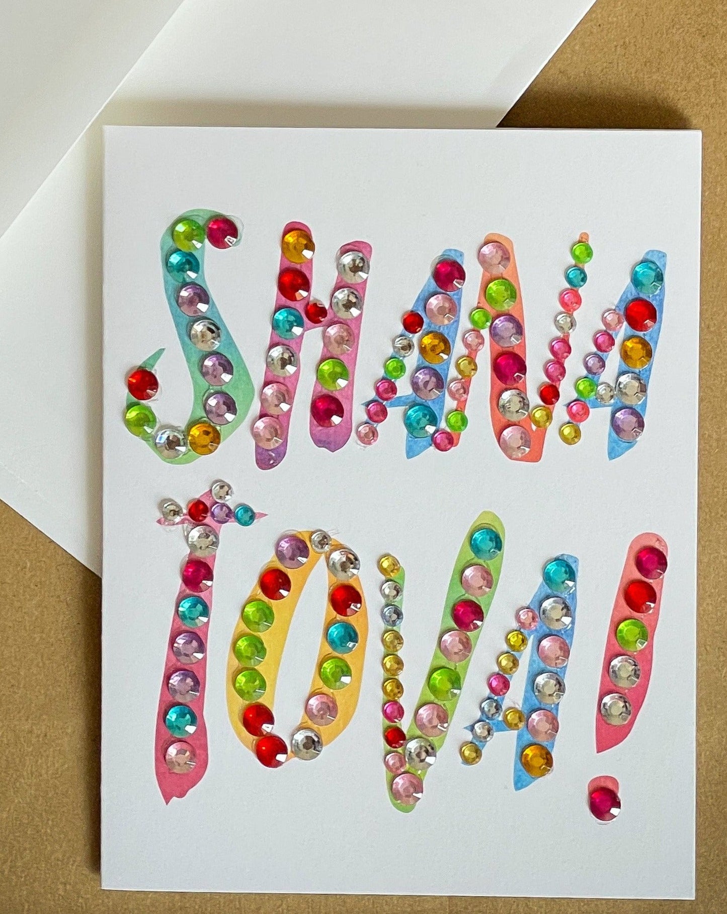 Shana Tova! Colourful Letters Card Vertical