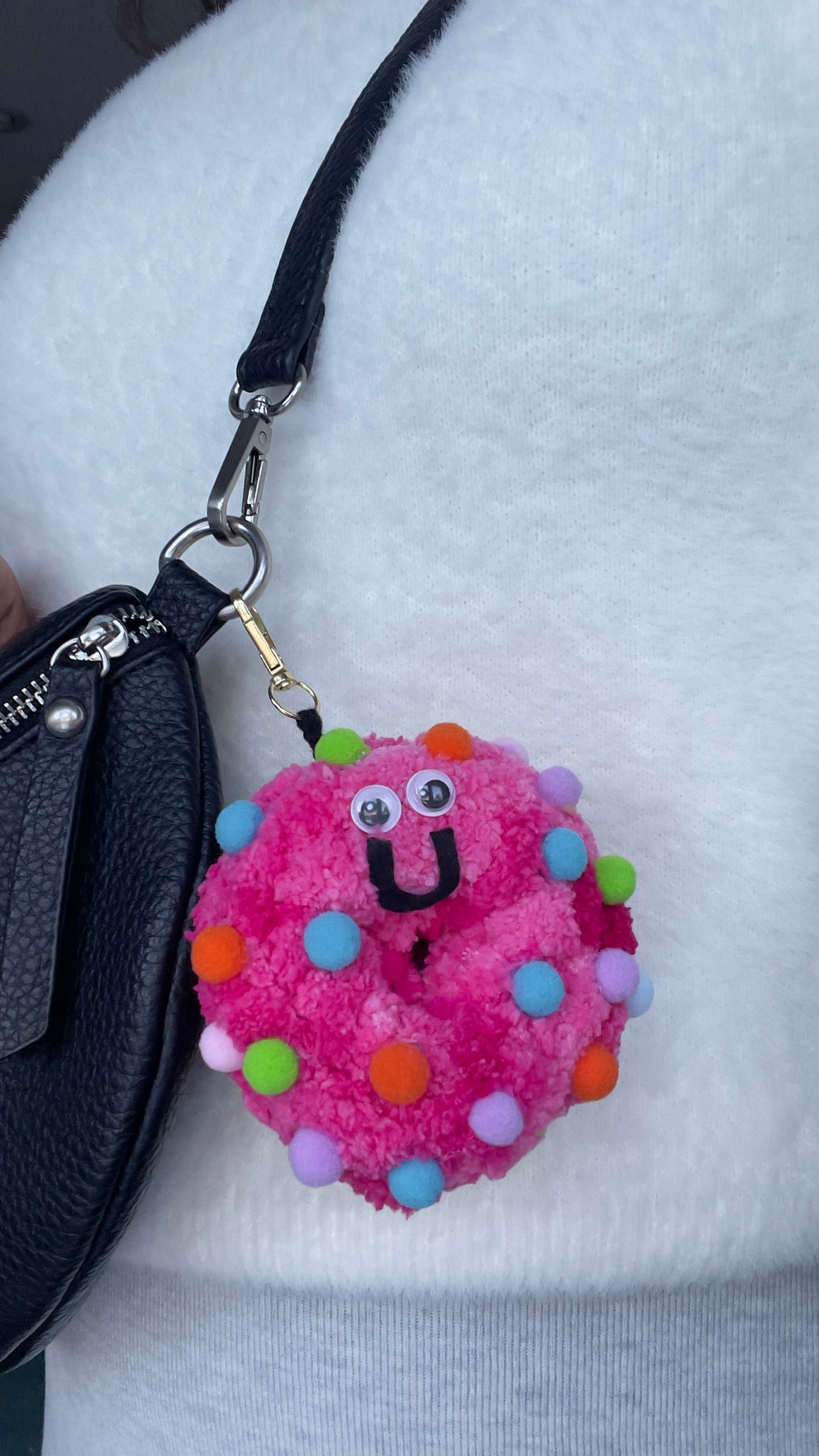 Chenille Donut Keychain | Stress-free Sufganiyot