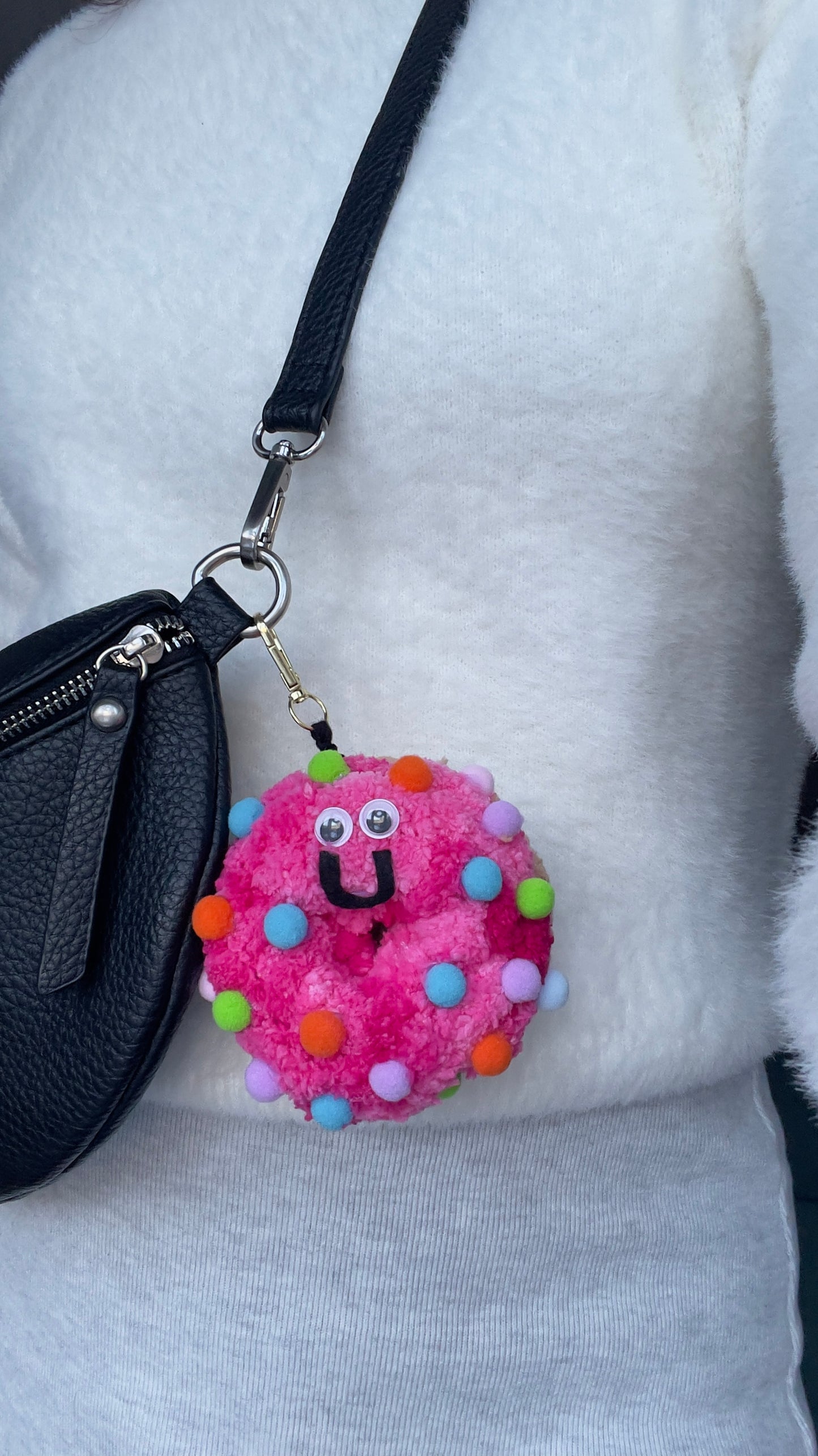 Chenille Donut Keychain | Stress-free Sufganiyot