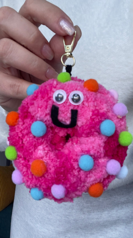 Chenille Donut Keychain | Stress-free Sufganiyot