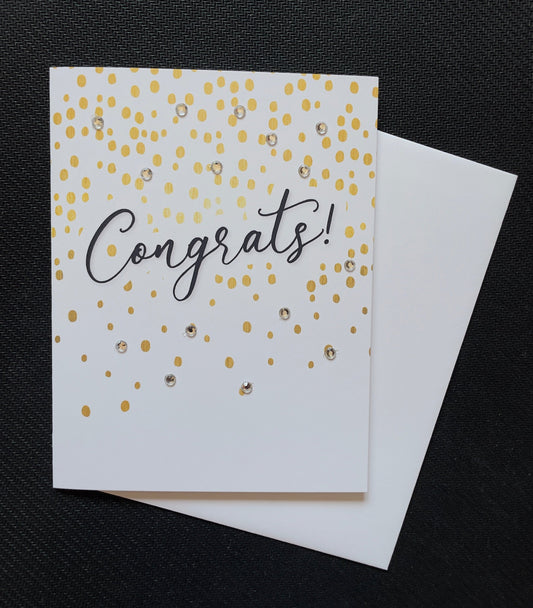 Congrats! Gold with Confetti Greeting Card