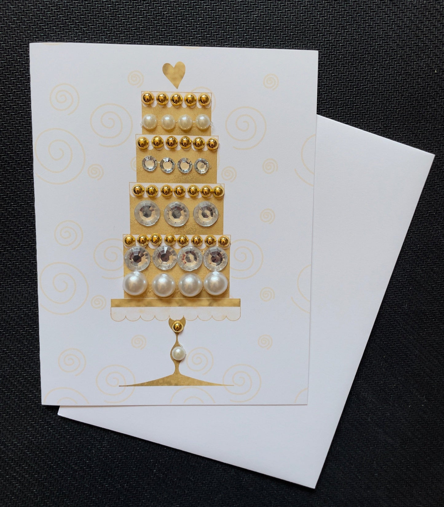 Gold Wedding Cake Greeting Card