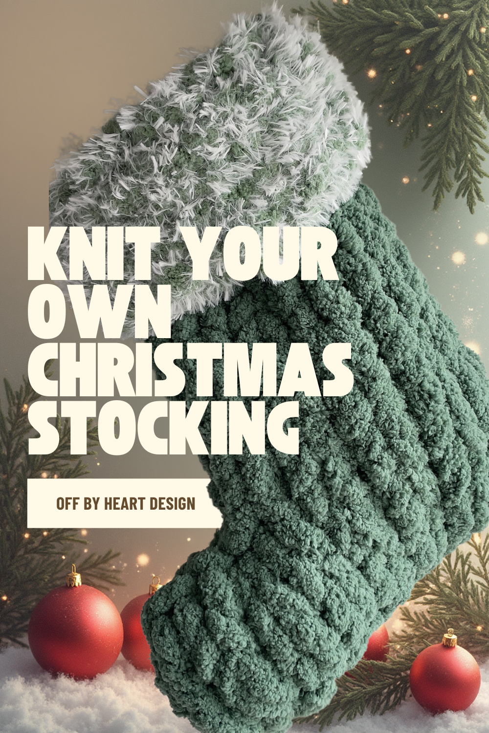 Finger Knit Santa Stocking Pattern: Chunky Yarn DIY (PDF Pattern)