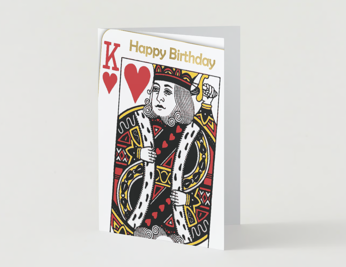 Happy Birthday King Digital Card | Playing Card Themed Birthday Printable Greeting Card