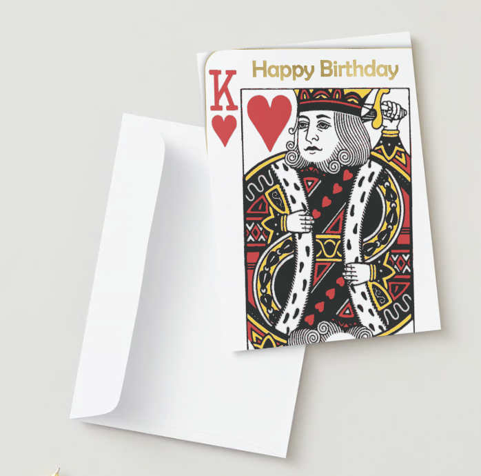 Happy Birthday King Digital Card | Playing Card Themed Birthday Printable Greeting Card