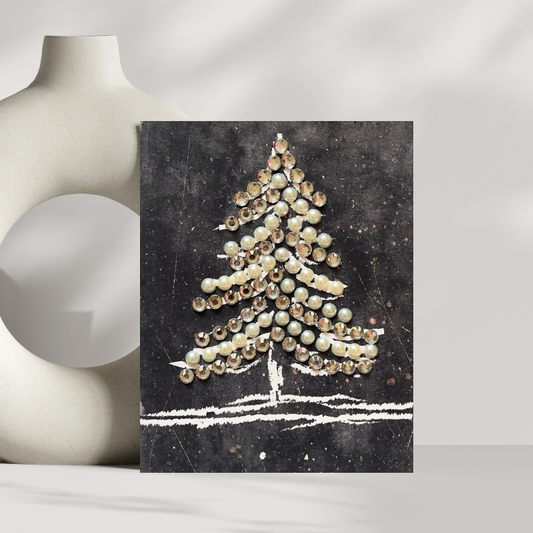 Christmas Tree Greeting Card Black