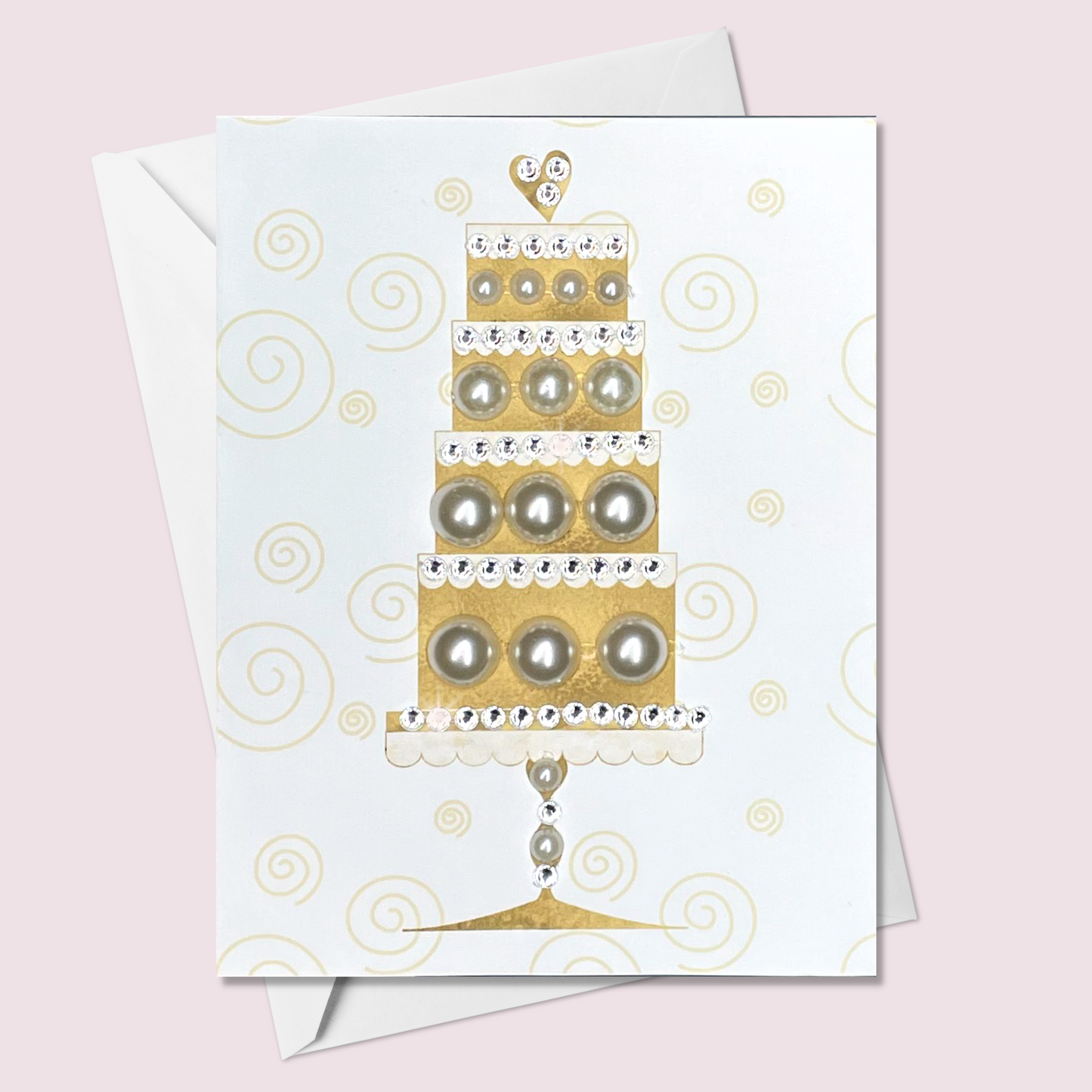 Gold Wedding Cake Greeting Card