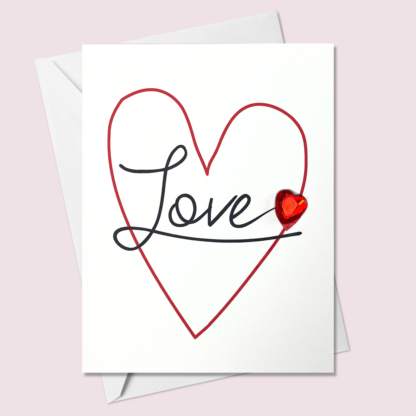 Handwritten Love in a Red Heart ❤️ Greeting Card