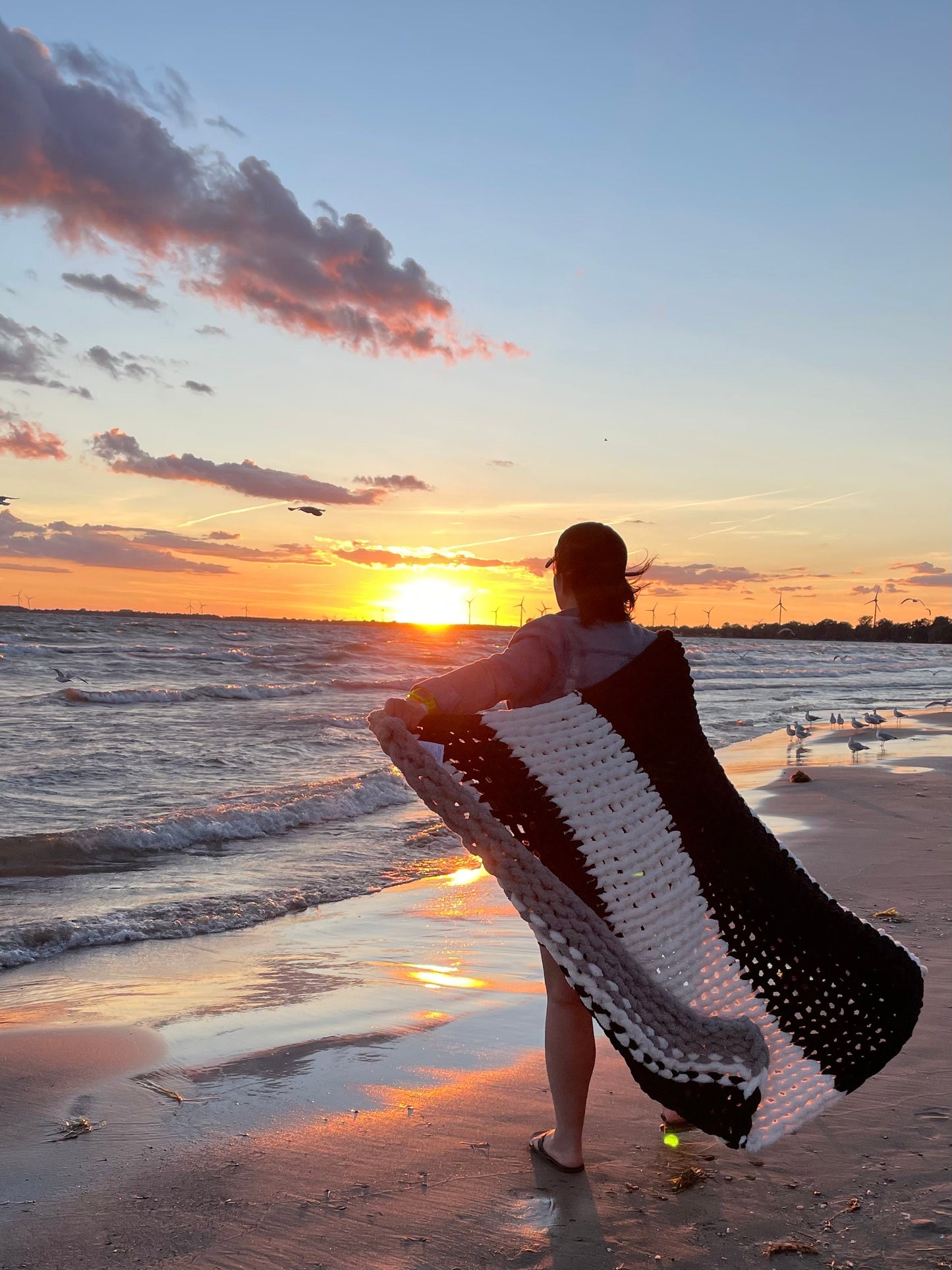 Chunky Chenille Blanket Pattern: Handknit Stripe Throw (PDF Pattern) Finger Knit