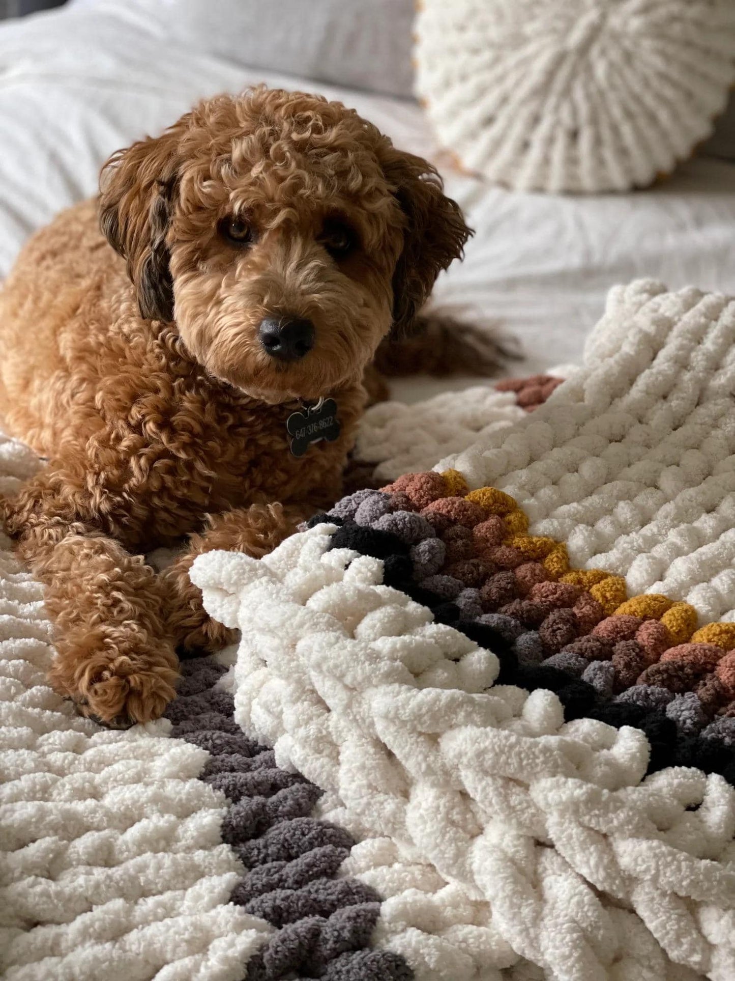 Chunky Chenille Blanket Finger Knitting Pattern: Easy DIY Throw (PDF)